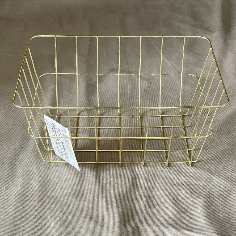 Birch & Vine Gold Wire Small Rectangular Organizer Storage Baskets Set 10 Office